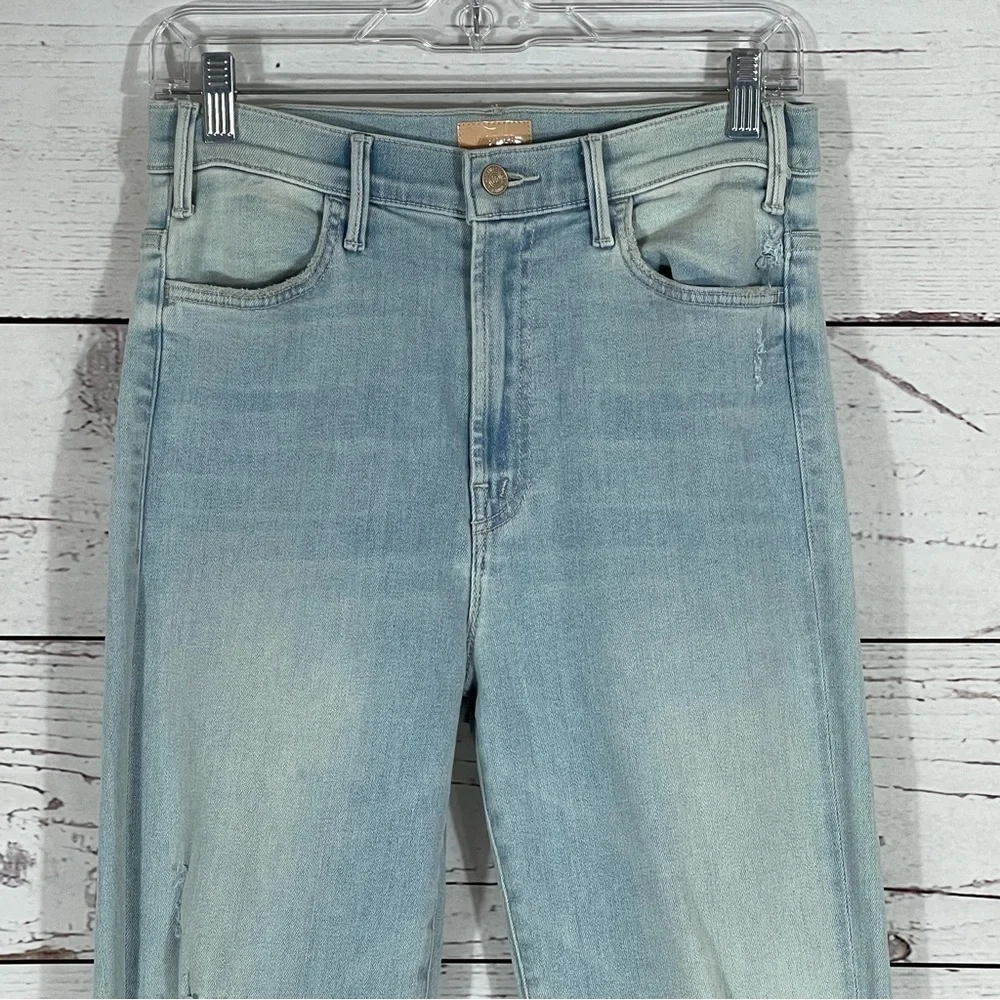 MOTHER The Hustler High Waist Ankle Fray Jeans - Not So Chill Pill - Sz - 28